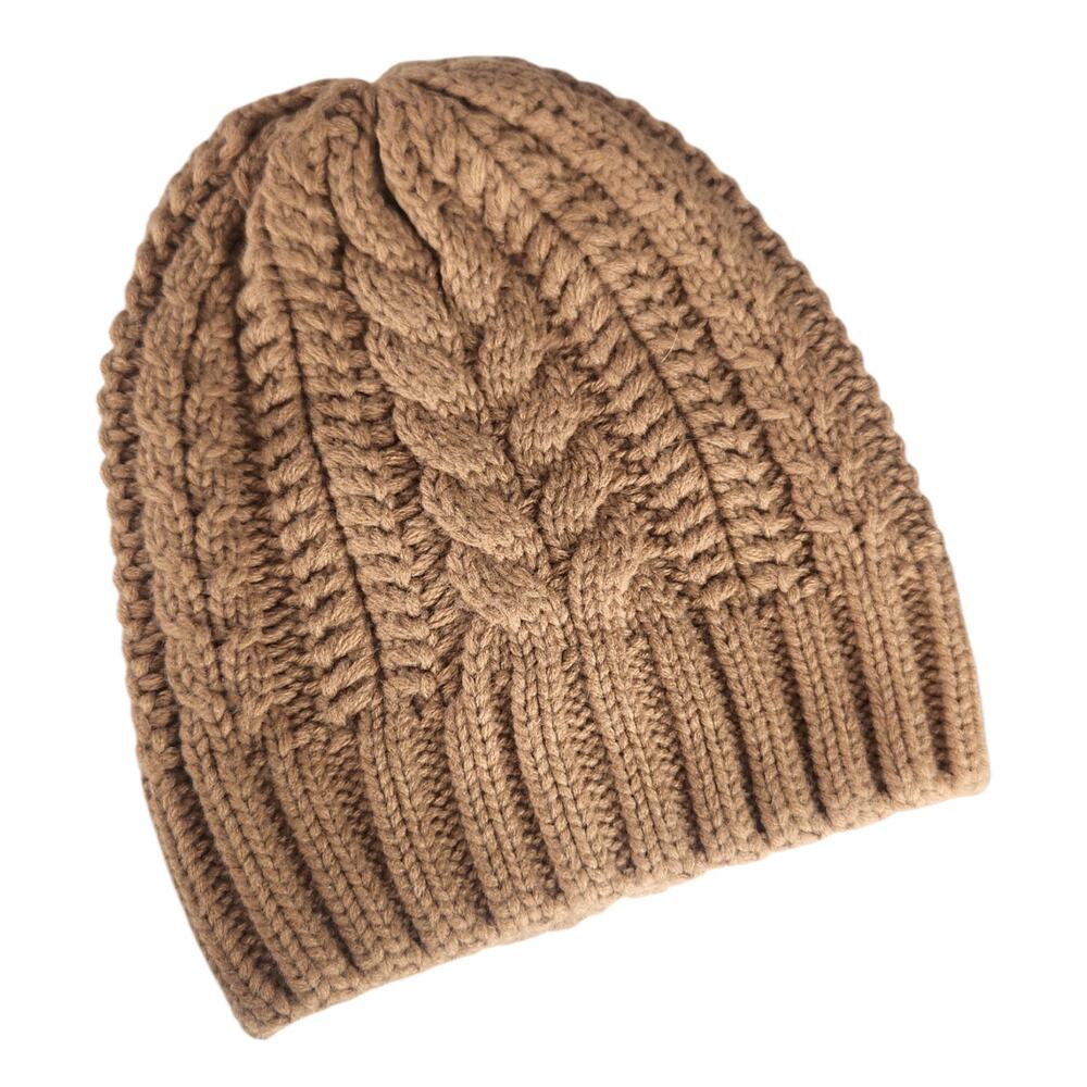 Merona Tan Cable Knit Beanie One Size Chunky Neutral Winter Fisherman Target